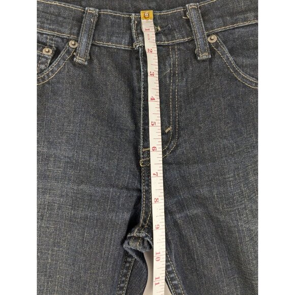 Levis 511 Slim Fit Dark Blue Rinse Denim Mens 29x30 Straight Leg  Jeans Distress - Picture 4 of 11